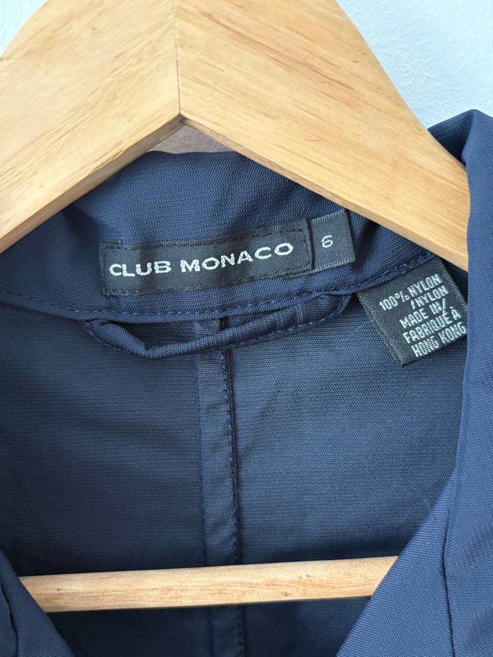 Club Monaco Navy Blue Trench Coat Jacket Size 6 Lightweight Nylon Raincoat Fall - Picture 6 of 9